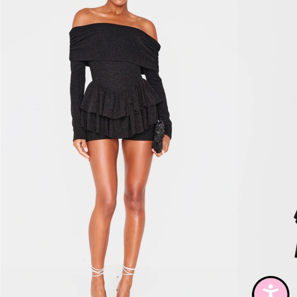 PrettyLittleThing Bardot long sleeve romper